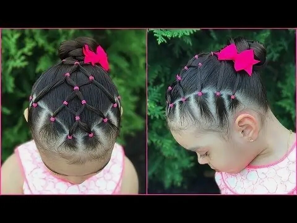 Прически для девочек сеточка Peinado para niñas con ligas y trenza en media luna Peinados fáciles y rápidos p