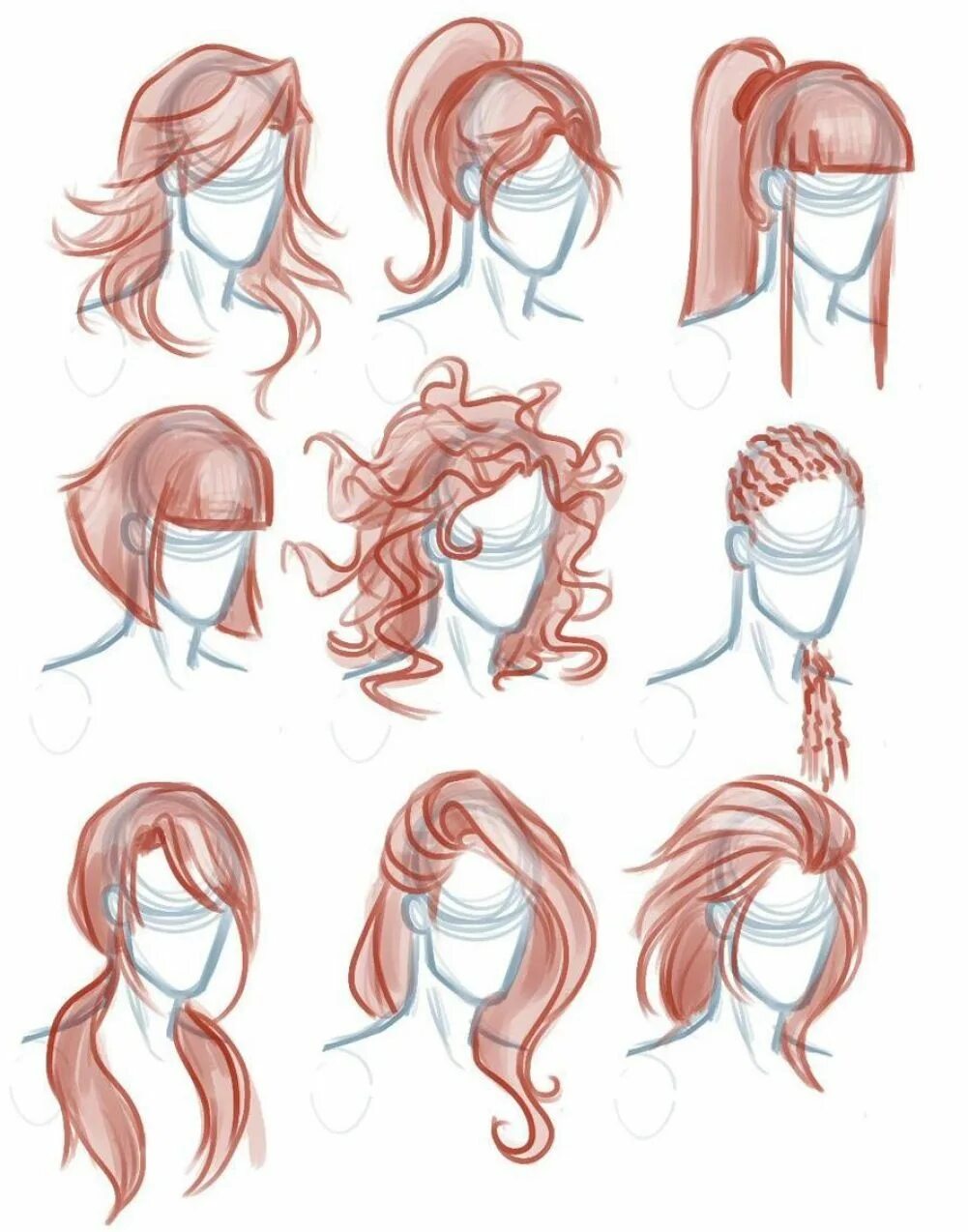 Прически для девочек туториал Girl Hairstyles Drawing Reference And Sketches For Artists Cabelo desenho, Esboç