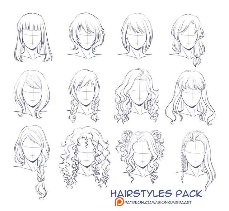 Прически для девочек туториал Hairstyles practice by Kimir-Ra Hair sketch, Sketches, How to draw hair