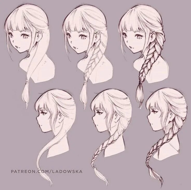 Прически для девочек туториал Hairstyles Art reference, How to draw hair, Drawings