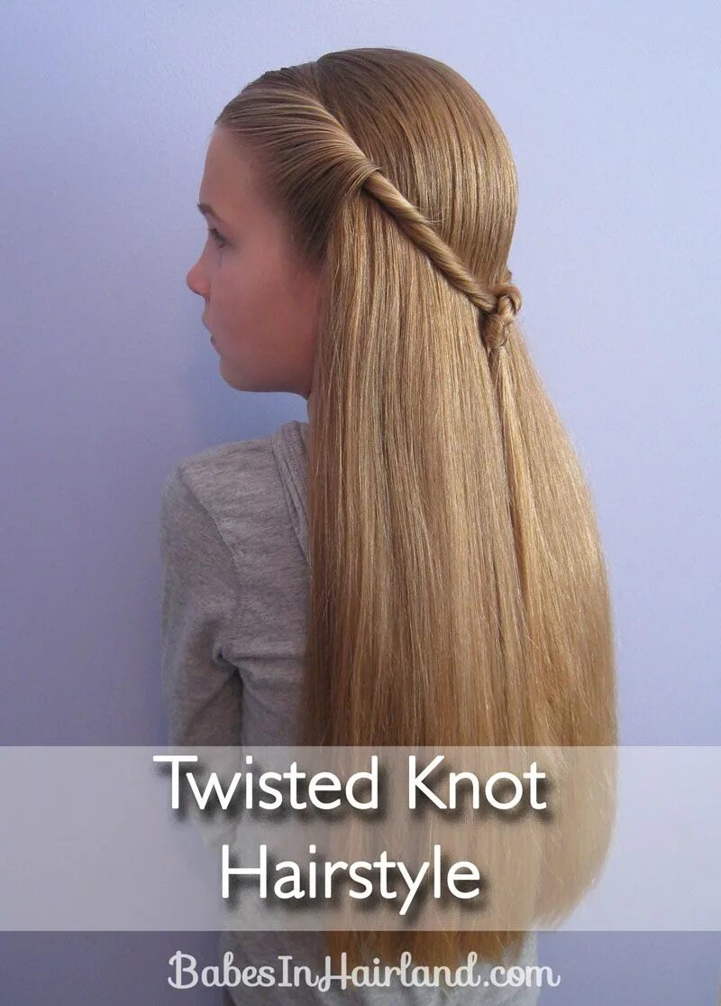 Прически для девочек в школу распущенные Twisted Knot Hairstyle Teen Hairstyles - Babes In Hairland Hair knot, Teen hairs