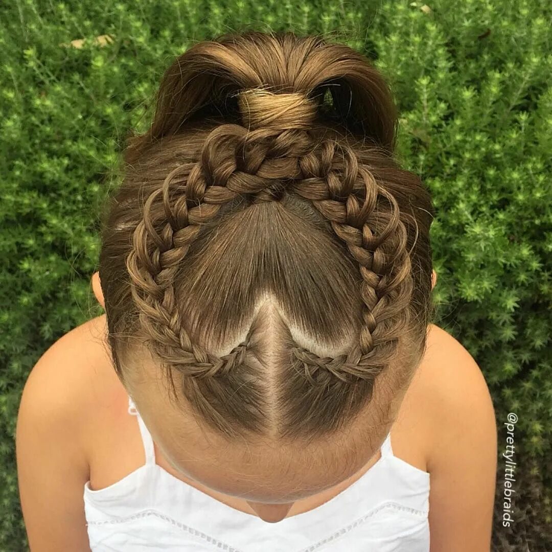 Прически для девочек видео Shelley & Grace (@prettylittlebraids) posted on Instagram: "Heart hair again tod