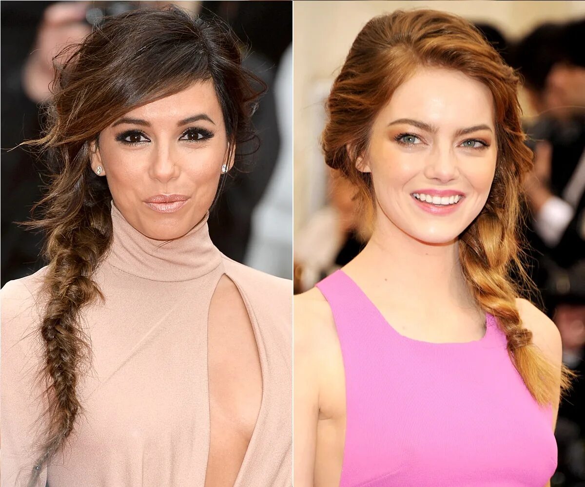 Прически для длинных ушей Eva Longoria-Emma Stone Braided Ponytail - FMag.com