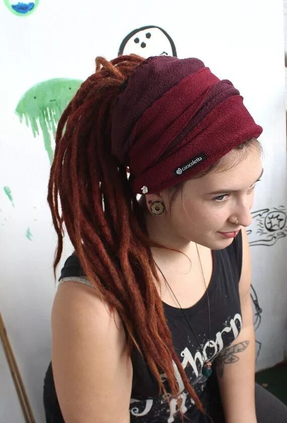 Прически для дредов для девочки Dreadlock tube bandeau de dread wrap bordeaux par caracoletta Dreads, Blonde dre