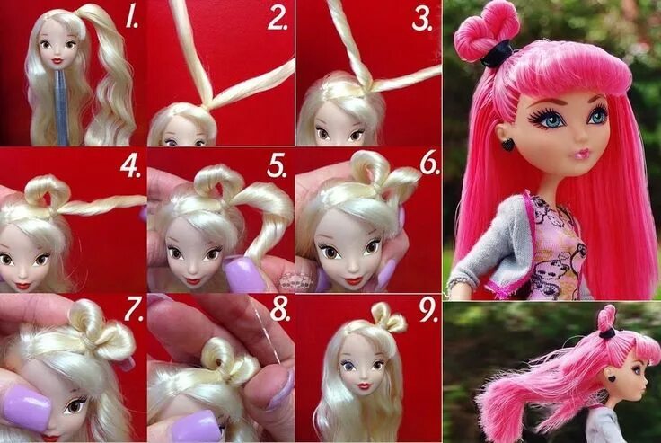 Прически для кукол легкие для начинающих � � � � � � � � � � � � � � � � � � � � � Barbie hairstyle, Barbie doll hairstyl