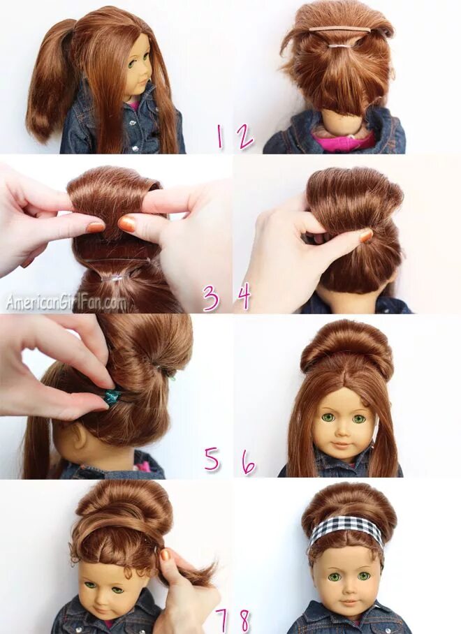 Прически для кукол легкие для начинающих Doll Hairstyle: Retro Bouffant Bun! American girl doll hairstyles, American girl