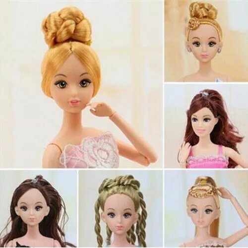 Прически для кукол легкие для начинающих 8style choose HIgh Quality Doll Head with Colorized Hair DIY Accessories For Bar