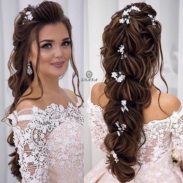 Прически для невесты на длинные волосы фото Gelin Saç Modelleri - BiPudra Long hair styles, Wedding hair inspiration, Weddin