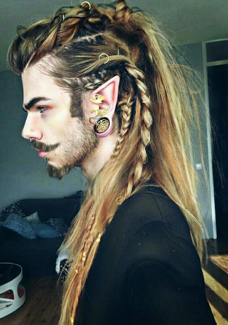 Прически для парней с длинными волосами Pin på Hair style Mænd, Viking