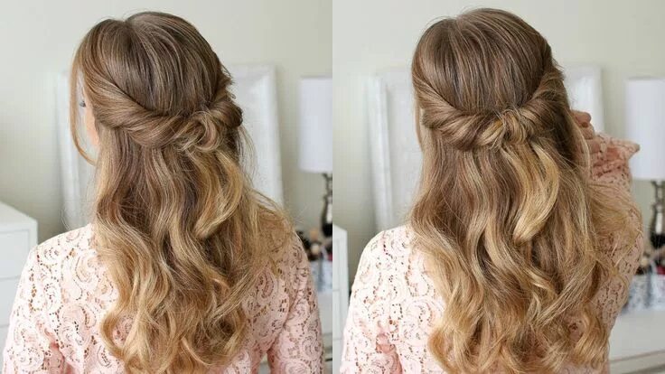 Прически для учителя на длинные волосы Looped Half Updo Missy Sue - YouTube Half updo hairstyles, Long hair styles, Lon