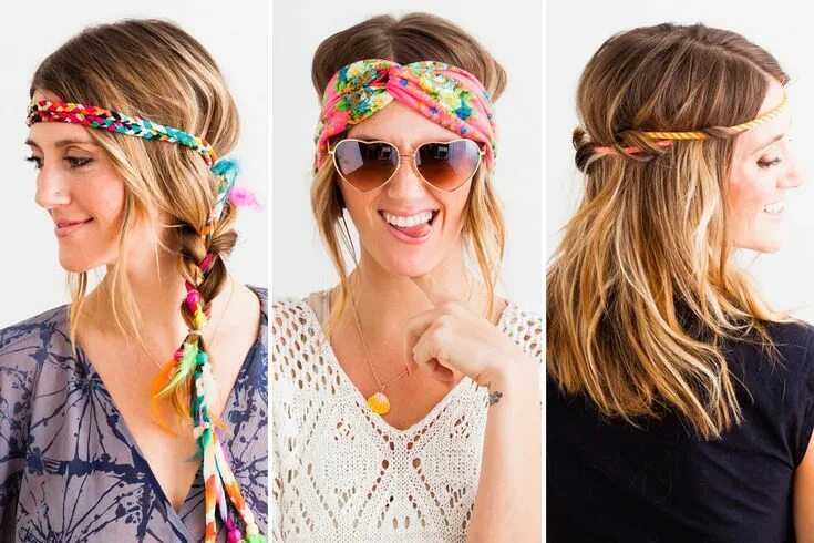 Прически для волос летние dyi headbands tutorials hippie hairstyles tumblr Stirnband frisuren, Hippie look