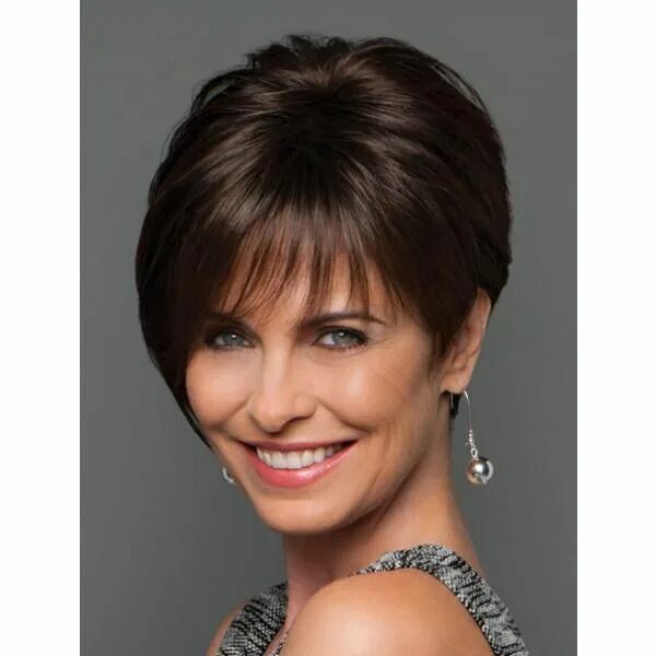 Прически для женщин 40 лет омолаживающие Short Layered Wig Layered 8 Inches Great Monofilament Short Straight Wigs in 202