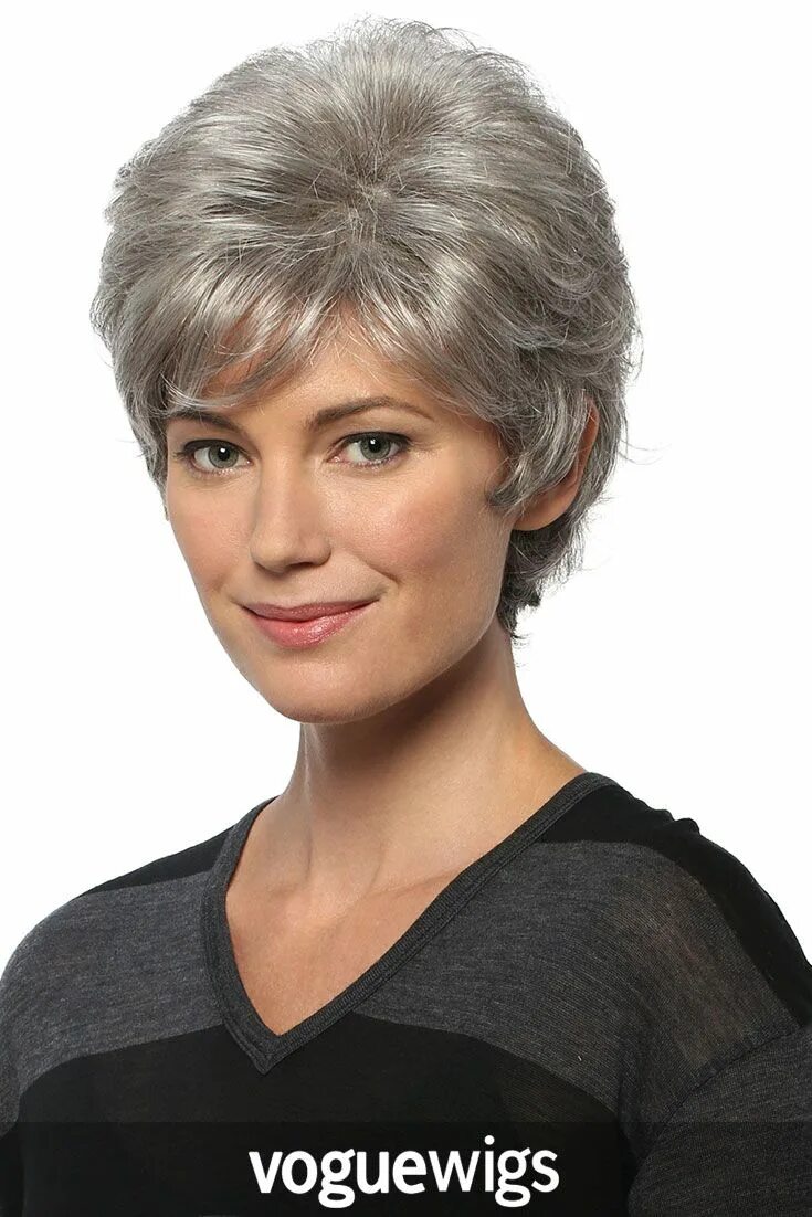 Прически для женщин 60 короткие фото Lena Synthetic Wig Grey hair wig, Short hair wigs, Wig hairstyles