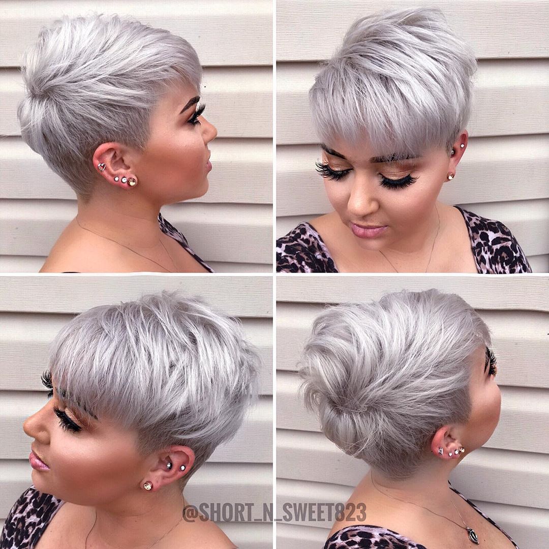 Прически для женщин пикси на средние Image may contain: one or more people and closeup Blonde pixie hair, Pixie hairc