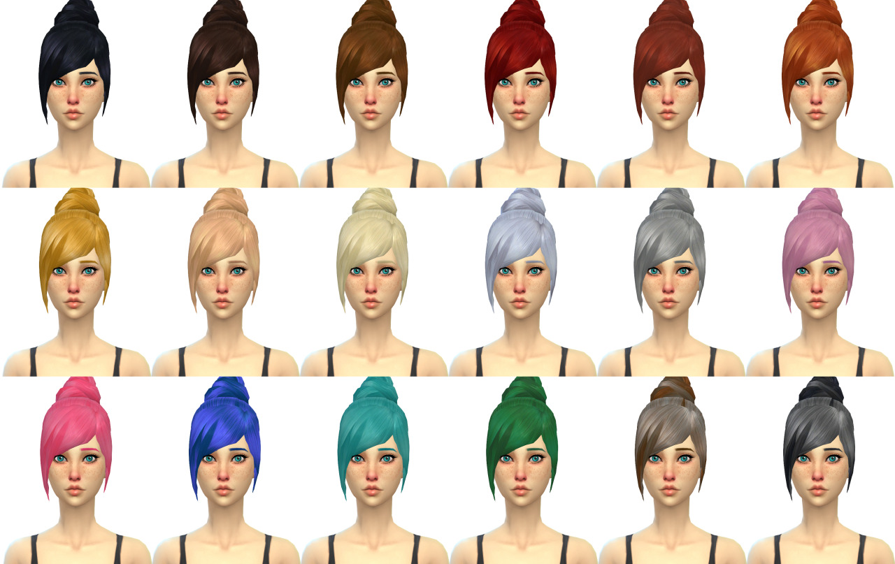 Прически для женских персонажей Sims 4 Hairs Mod The Sims: 20s Hairstyle New Mesh By Vampire Aninyosaloh DE4