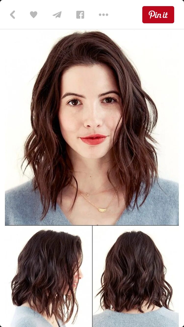 Прически до плеч Pin on Short Cuts for Round Faces Wavy bob hairstyles, Haircuts for wavy hair, L