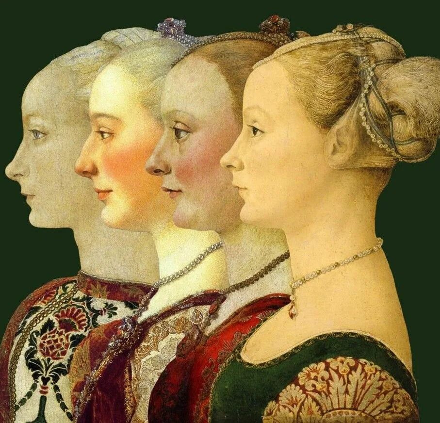 Прически эпохи возрождения женские Profile Portrait by Antonio del Pollaiuolo Renaissance art, Historical painting,