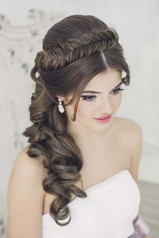 Прически фото скачать бесплатно Fishtail headband wedding hairstyle bridal hairstyle Long hair styles, Medium ha