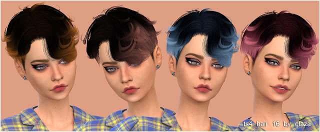 Прически глаза Hair 16 at All by Glaza " Sims 4 Updates