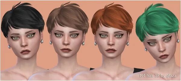 Прически глаза All by Glaza: Hair 18 * Sims 4 Downloads