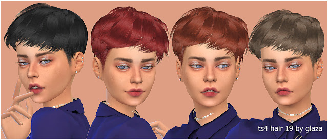 Прически глаза Hair 19 (P) at All by Glaza " Sims 4 Updates