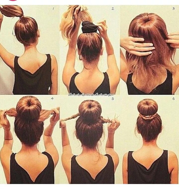 Прически гулька как сделать Pin by Myriam Alves on Penteados Hair style recogido, Bun hairstyles, Hair bun t