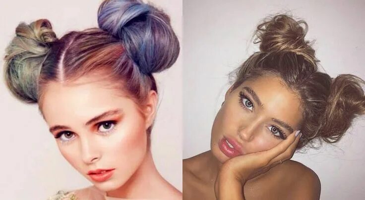 Прически гульки фото Pin by Ursula Payano on Cute Hair Bun Bun hairstyles, Front hair styles, Two bun