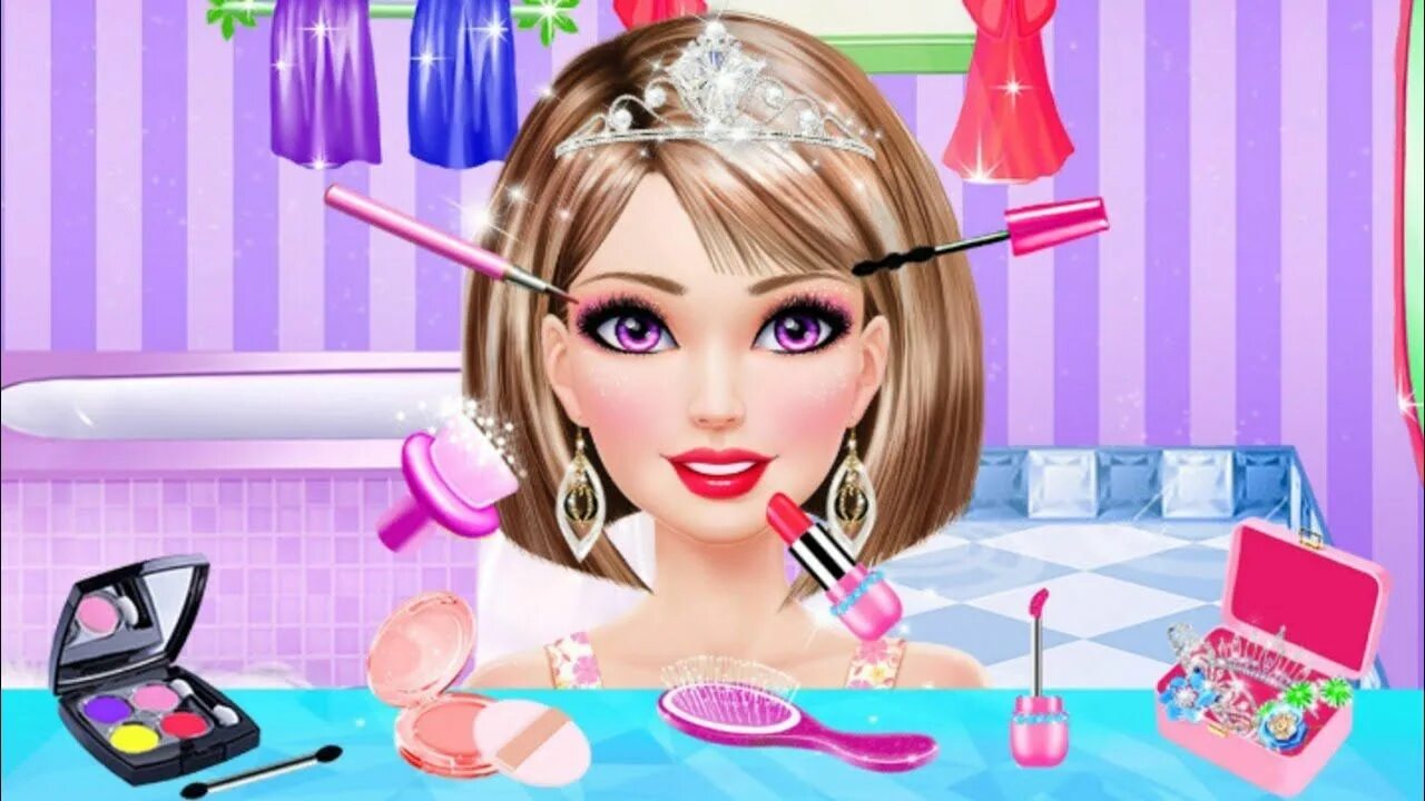 Прически и макияж для девочек бесплатно Princess Makeup Salon- Princess Gloria Makeup Salon -Frozen Beauty Makeover For 