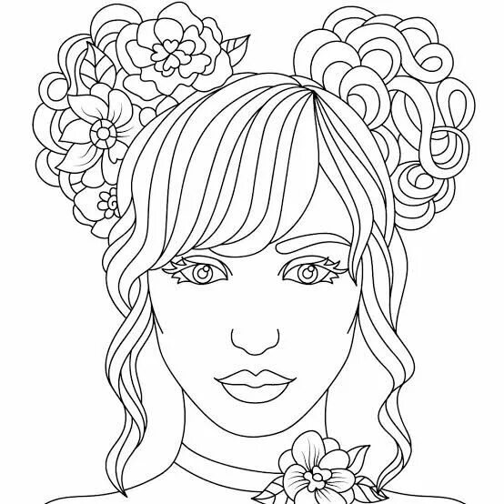 Прически и одежда для девочек раскраска Omi_sengupta: I will draw beautiful coloring book page for kids for $5 on fiverr