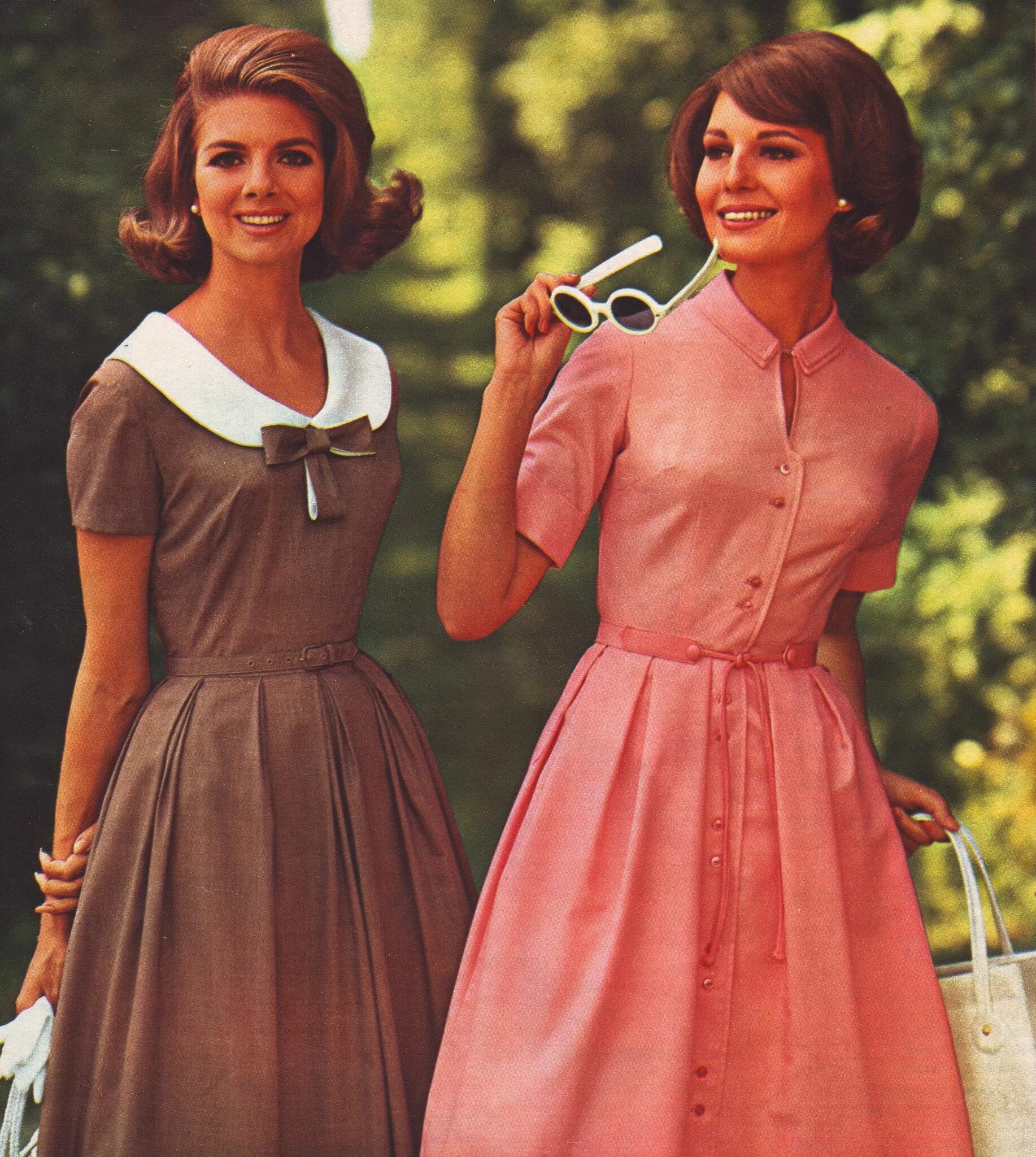 Прически и платья 60 годов Sears 66 ss pink and brown Vintage dresses, 1960s fashion, Fashion