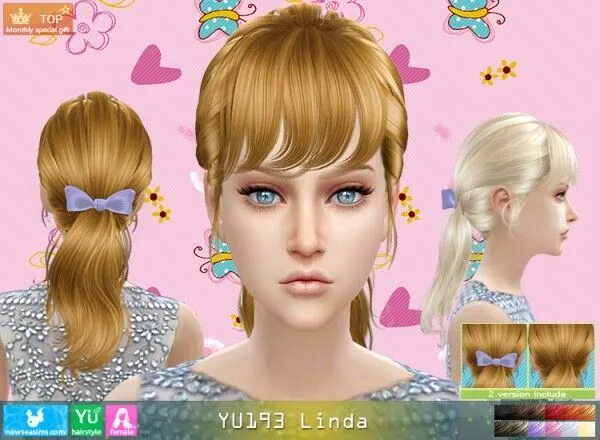 Прически играем NewSea: YU193 Linda donation hairstyle * Sims 4 Downloads Sims 4, Sims, Sims 4 u