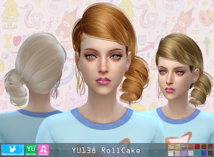 Прически играем Newsea - YU138 RoolCake - Hairstyle (Donate) Hair styles, Hairstyle, Sims hair