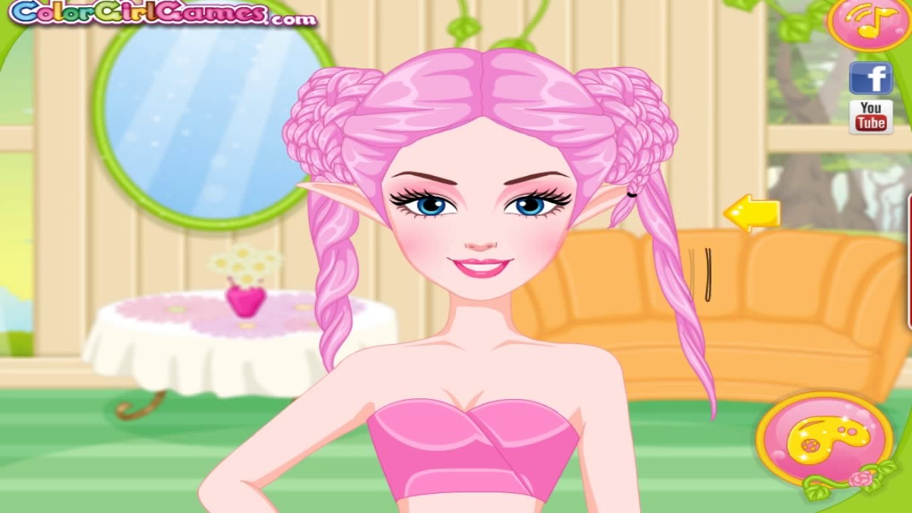 Прически играть для девочек Fairy Princess Hairstyles cartoon games for kids - YouTube