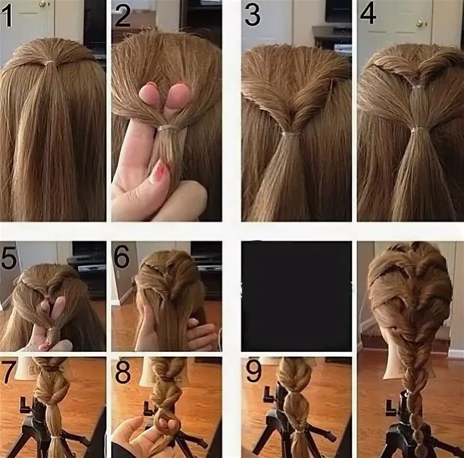 Прически из 3 резинок легкие Детские прически с резинками Flipped ponytail, Braided ponytail, Hair designs