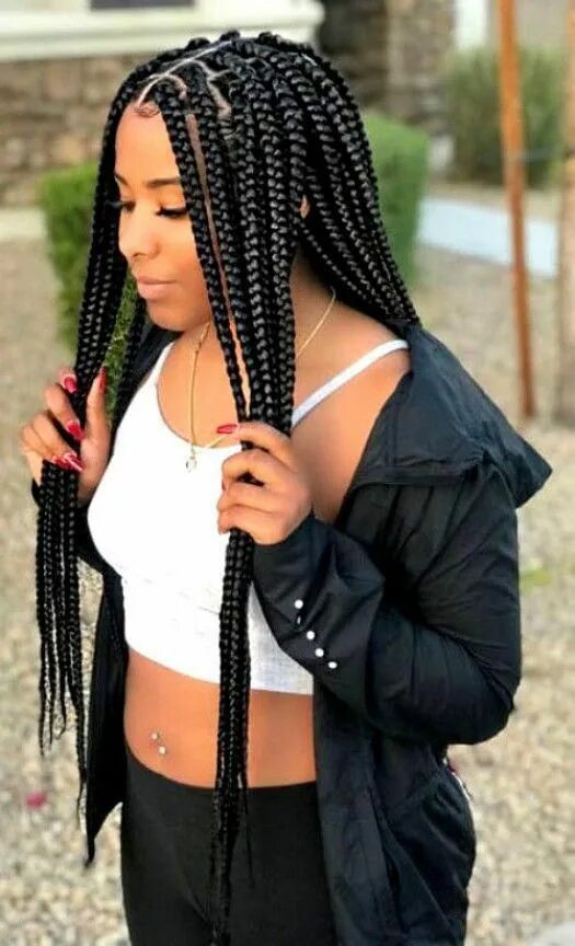 Прически из афрокосичек на длинные волосы Box Braids: How To Rock Them Better Than Beyonce! - The Blessed Queens Hair styl