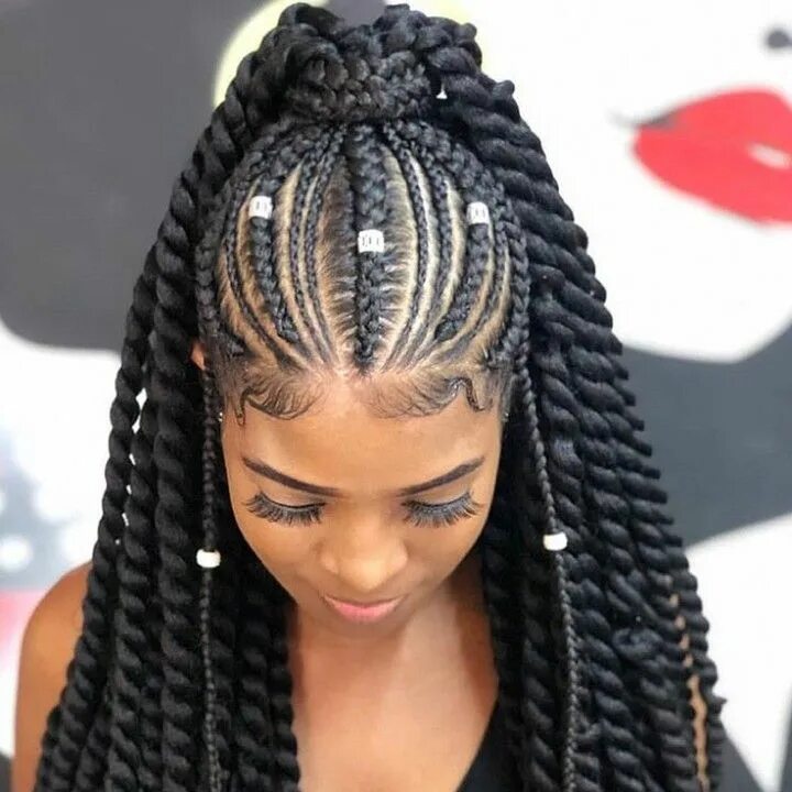 Прически из афрокосичек на длинные волосы Pin on I love hair Goddess braids hairstyles, Braids for short hair, Cornrow hai