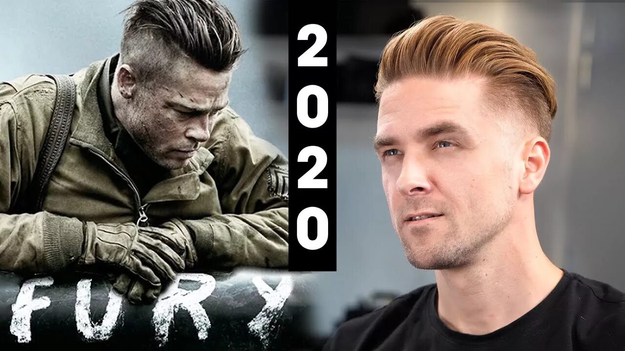 Прически из фильмов мужские Brad Pitt Fury Undercut - Men's Hair - Slikhaar TV - YouTube