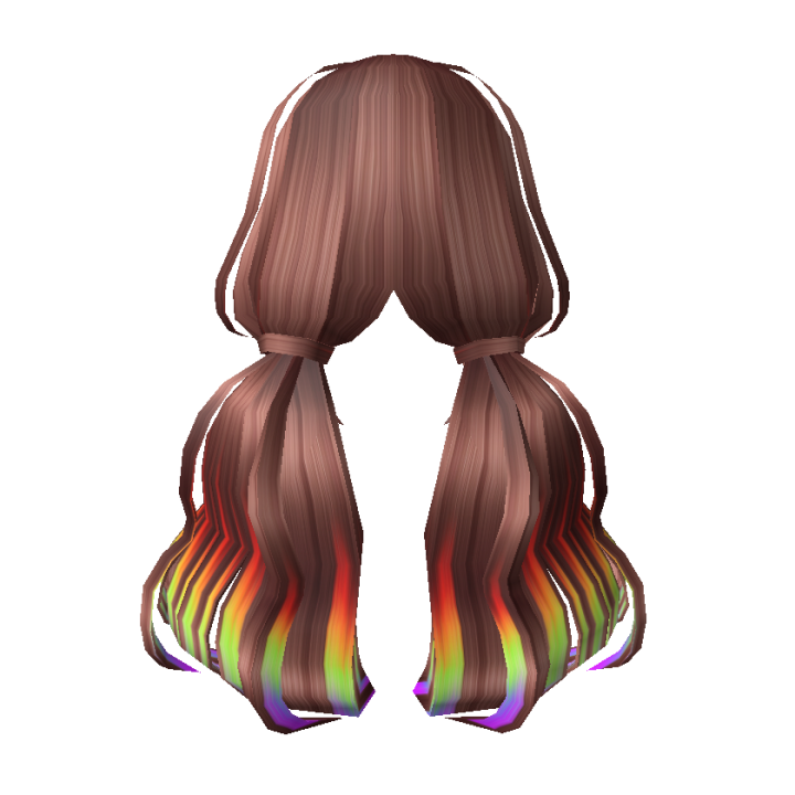 Прически из роблокса для девочек Dream Girl Low Pigtails Brown To Rainbow Roblox Wiki Fandom