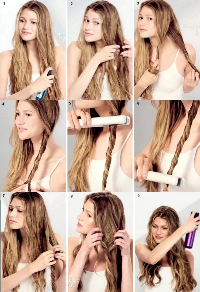 Прически как сделать волнистые волосы Tutorial peinados hair curl no heat Lose curls long hair, Curls for long hair, M