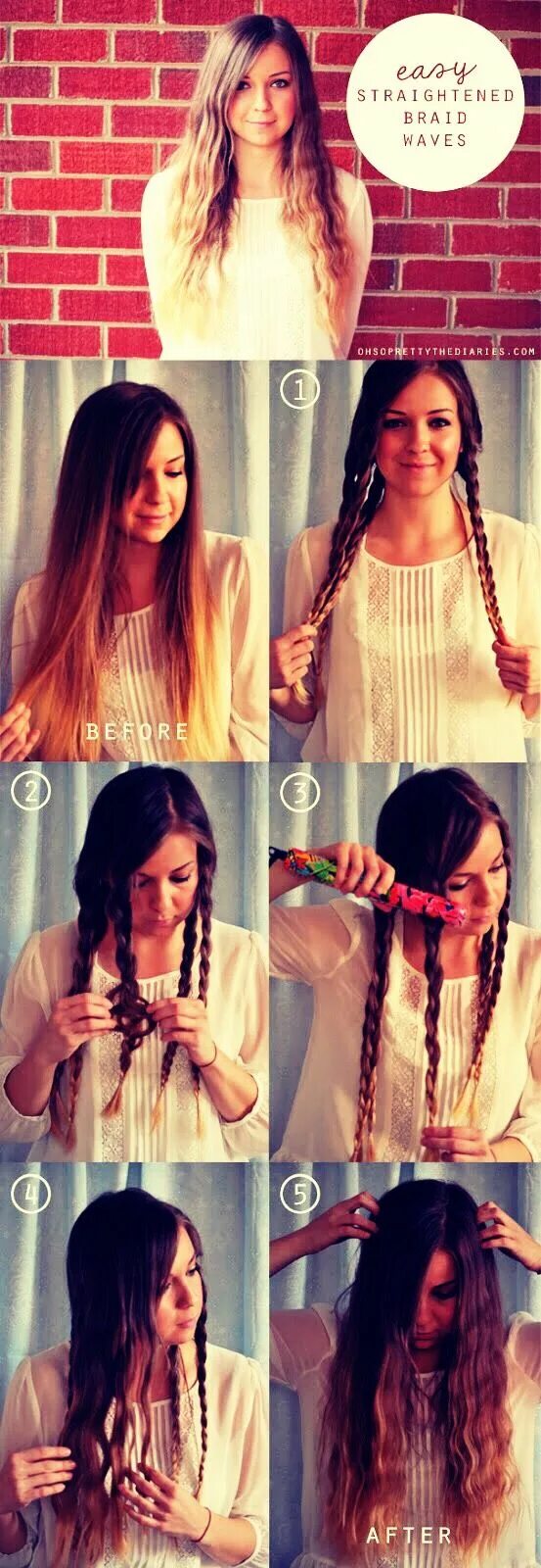 Прически как сделать волнистые волосы An Easy Way To Get Crimped Hair Fast Is To Braid It The Straighten It Hair style