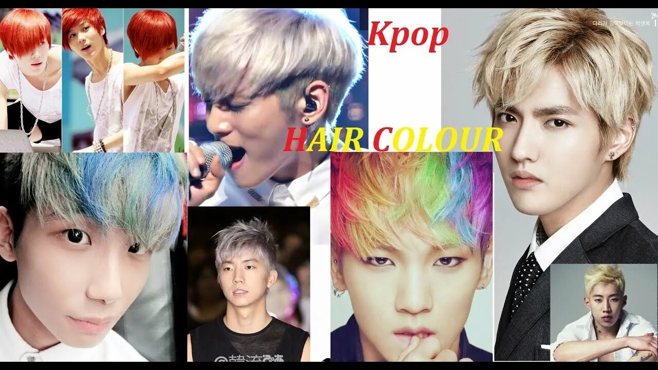 Прически кей поп женские MEN HAIR : KPOP STAR - ALL COLOUR HAIRSTYLE - YouTube