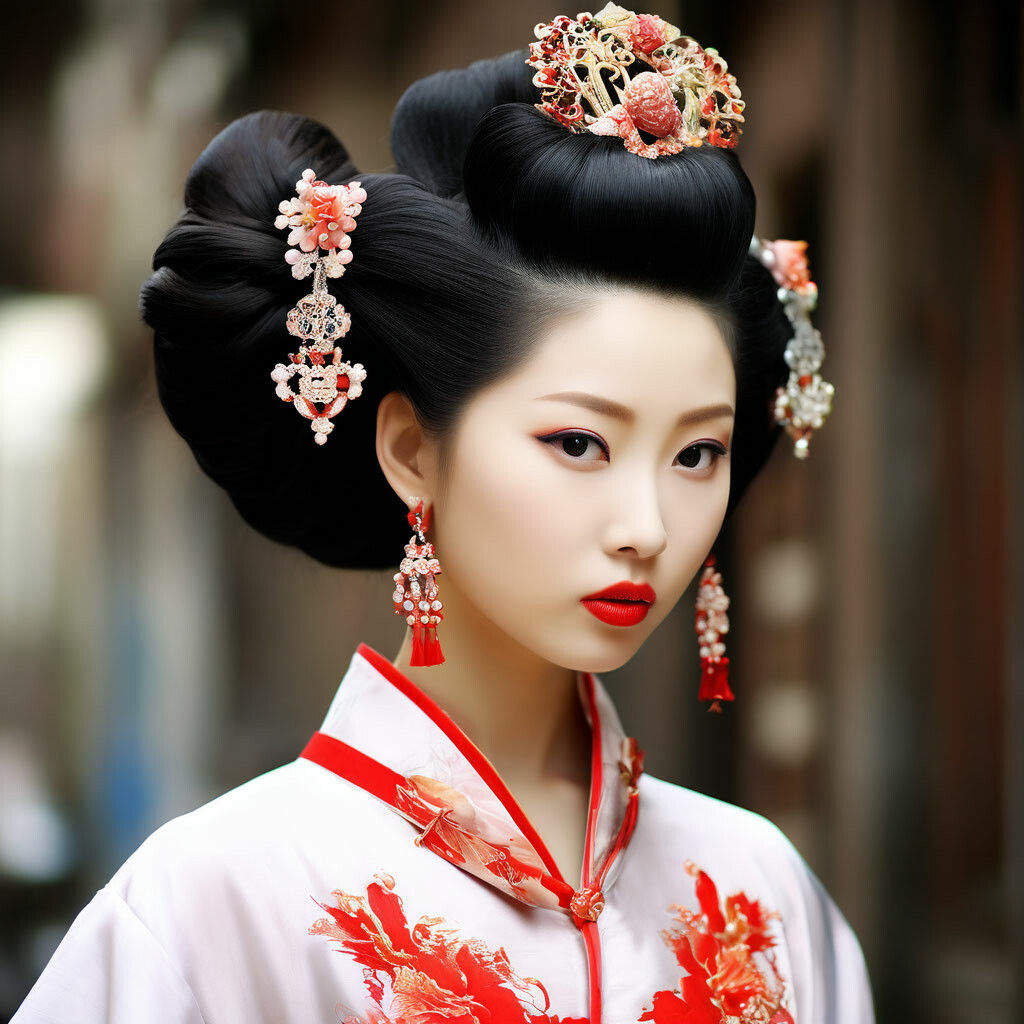 Прически китая "Chinese hairstyle" - image created in Shedevrum