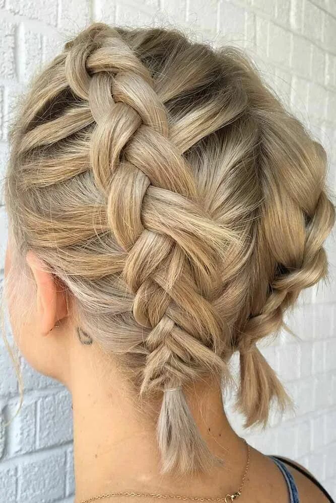 Прически колосок на средние 15 Charming Braided Hairstyles For Short Hair Short hair pictures, Hair pictures