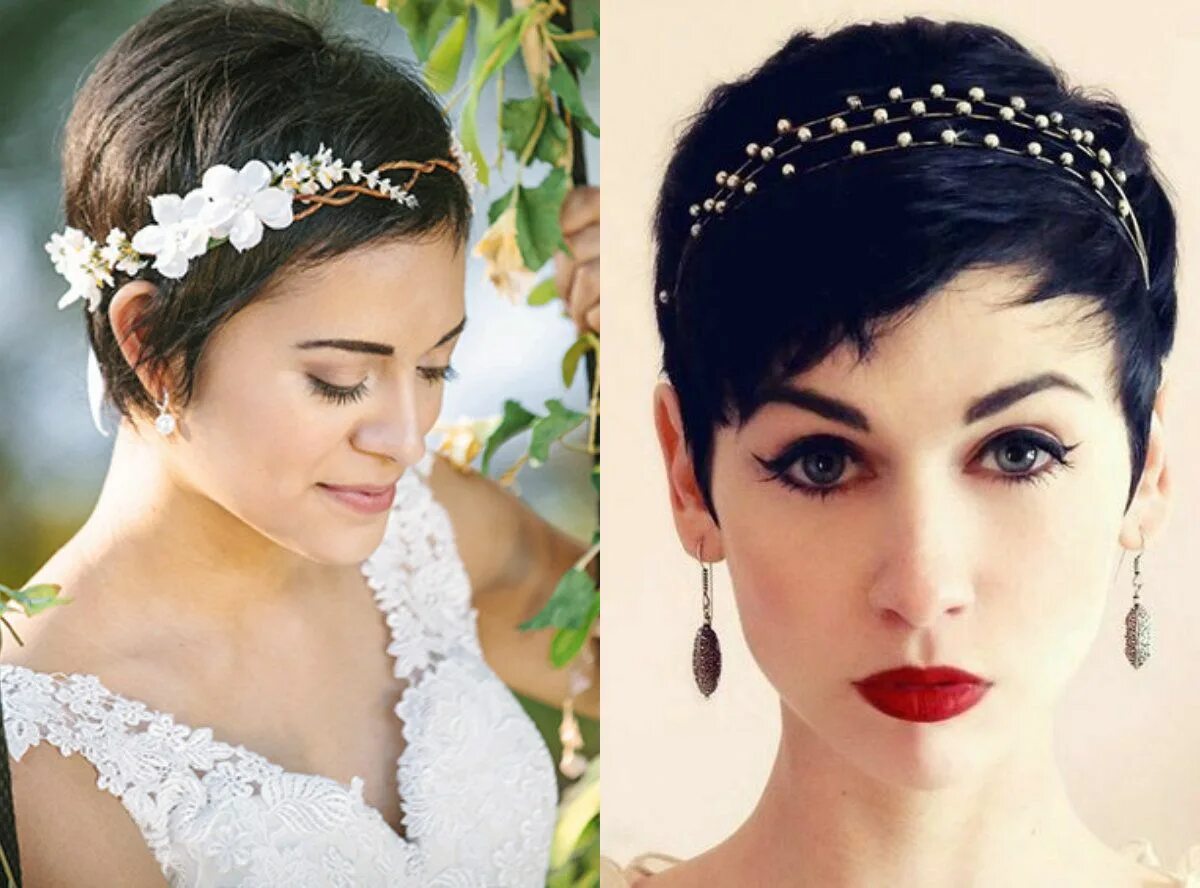 Прически короткие с украшениями Short Pixie Wedding Hairstyles - Short Pixie 2018 Short wedding hair, Pixie wedd