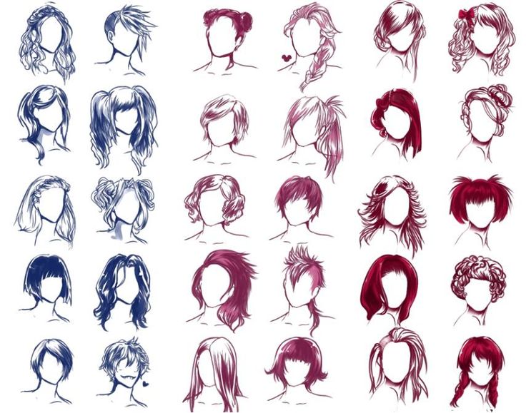 Прически короткие женские референс Image result for character design hairstyles How to draw hair, Cartoon style dra