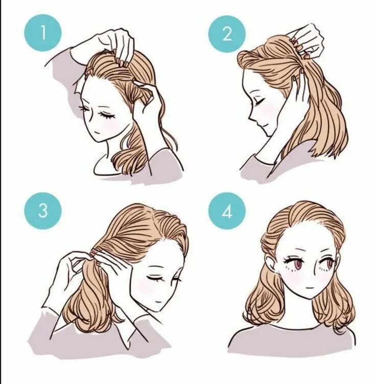 Прически которые легко укладывать Pin by Hana T. on vlasy Hair tutorial, Diy hairstyles, Medium length hair styles