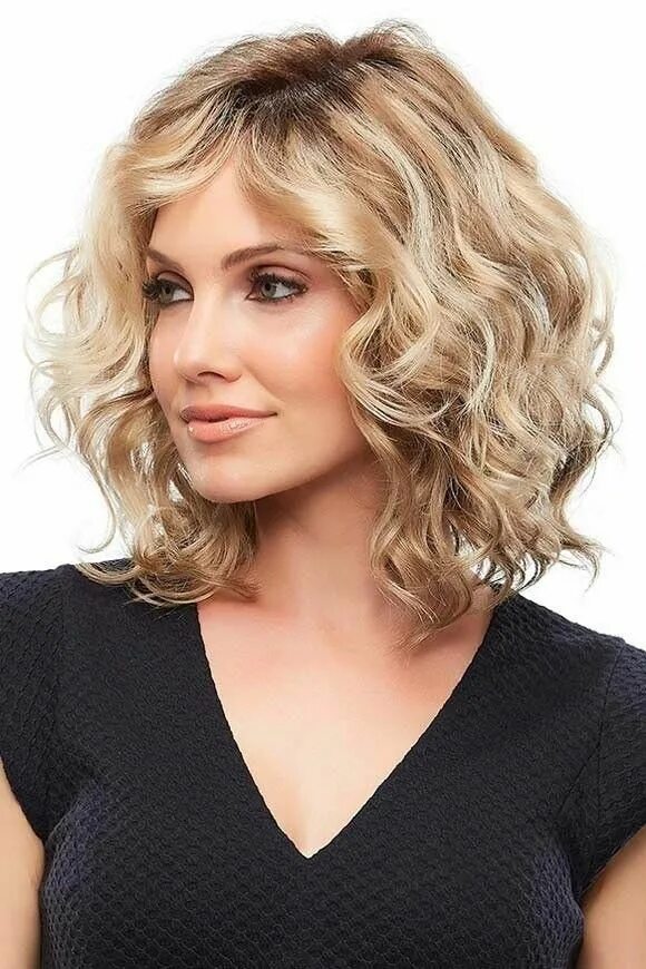 Прически кудрявые волосы средней длины фото Petite Julianne Wig by Jon Renau Lace Front, Hand Tied Frontal hairstyles, Curly