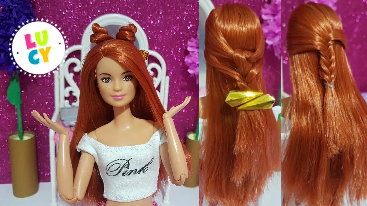 Прически куклам на длинные волосы 5 Barbie Doll Hairstyles ❤ 5 Peinados para Barbie ❤ 5 バ-ビ-人 形 の ヘ ア ス タ イ ル - Yo