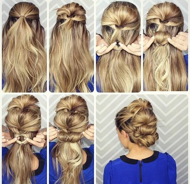 Прически легкие самой себе быстро Pin by RiinaRiina on Hairstyles Hair styles, Easy hairstyles, Easy hairstyles fo