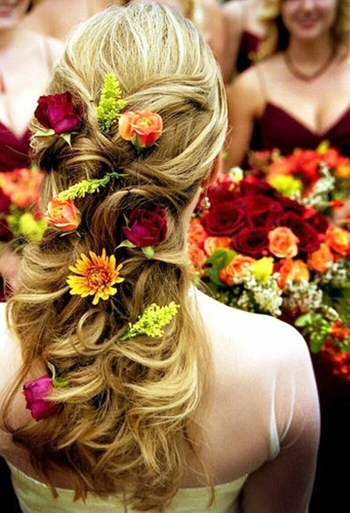 Прически лета осень 2024 Wedding Hairstyles ♥ ❶ Wedding hair down, Flowers in hair, Long hair styles